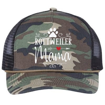 Rottweiler Mama Funny Rottweiler Lover Retro Rope Trucker Hat Cap