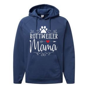 Rottweiler Mama Funny Rottweiler Lover Performance Fleece Hoodie