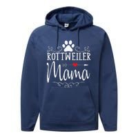 Rottweiler Mama Funny Rottweiler Lover Performance Fleece Hoodie