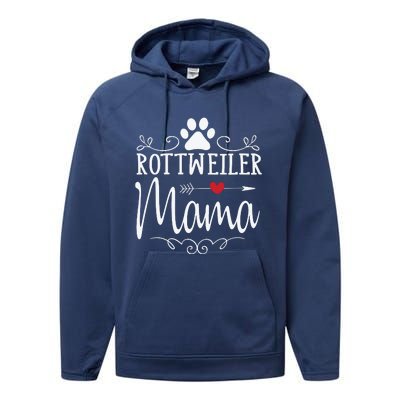 Rottweiler Mama Funny Rottweiler Lover Performance Fleece Hoodie