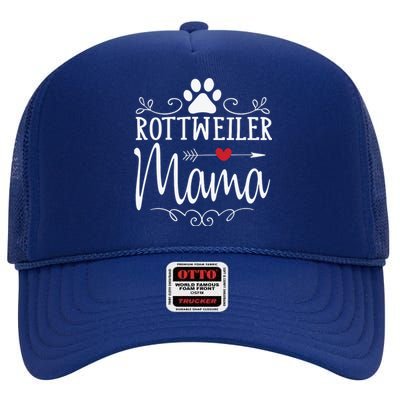 Rottweiler Mama Funny Rottweiler Lover High Crown Mesh Back Trucker Hat