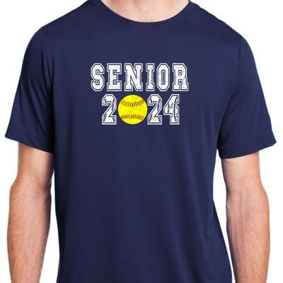 Retro Matching Family Softball Class Of 2024 Dad Adult ChromaSoft Performance T-Shirt