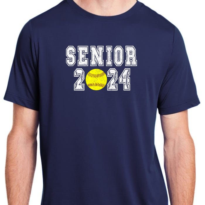 Retro Matching Family Softball Class Of 2024 Dad Adult ChromaSoft Performance T-Shirt