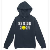 Retro Matching Family Softball Class Of 2024 Dad Urban Pullover Hoodie