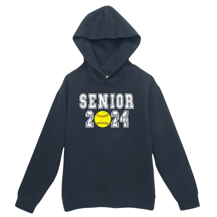 Retro Matching Family Softball Class Of 2024 Dad Urban Pullover Hoodie