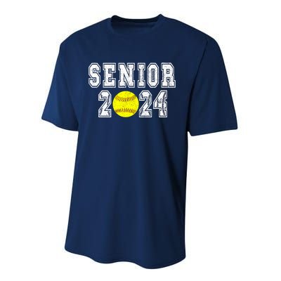 Retro Matching Family Softball Class Of 2024 Dad Performance Sprint T-Shirt