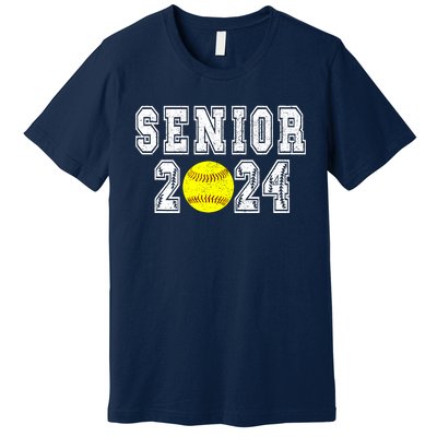 Retro Matching Family Softball Class Of 2024 Dad Premium T-Shirt