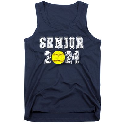 Retro Matching Family Softball Class Of 2024 Dad Tank Top