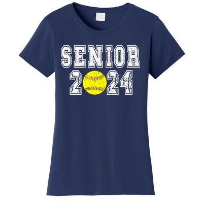 Retro Matching Family Softball Class Of 2024 Dad Women's T-Shirt