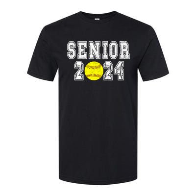 Retro Matching Family Softball Class Of 2024 Dad Softstyle CVC T-Shirt