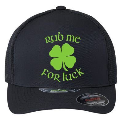 RUB ME FOR LUCK Funny St. Patrick's Day Flexfit Unipanel Trucker Cap