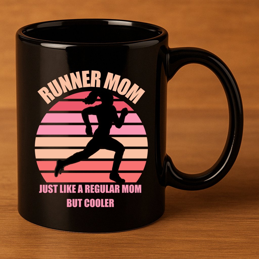 Runner Mom Funny Marathon Running Jogging Mothers Day Gift 11oz C Handle Ceramic Mug