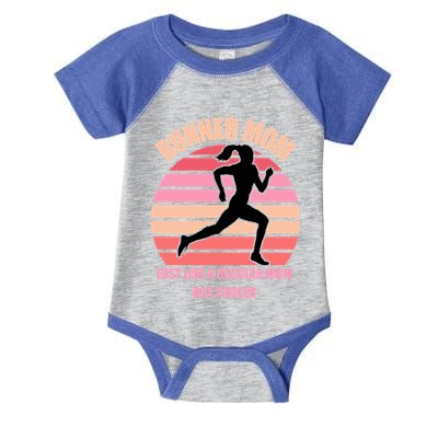 Runner Mom Funny Marathon Running Jogging Mothers Day Gift Infant Baby Jersey Bodysuit