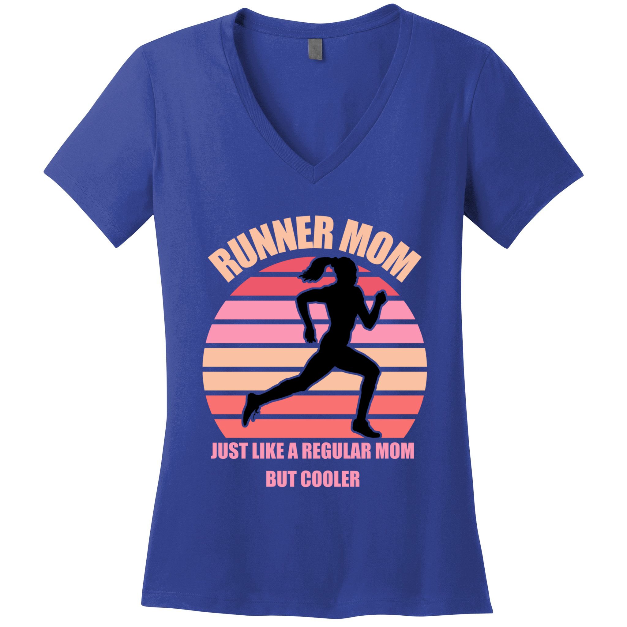 Runner Mom Funny Marathon Running Jogging Mothers Day Gift Women's V-Neck T-Shirt