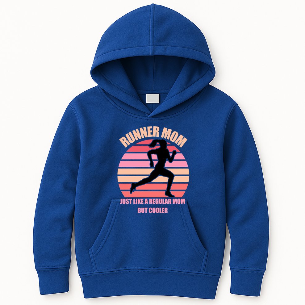 Runner Mom Funny Marathon Running Jogging Mothers Day Gift Kids Hoodie