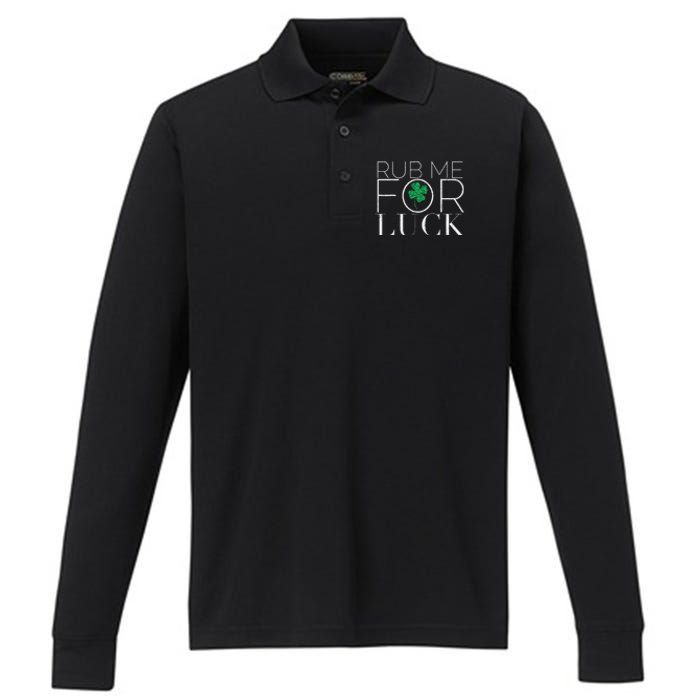 Rub Me For Luck Saint Patrick's Day Parade Performance Long Sleeve Polo