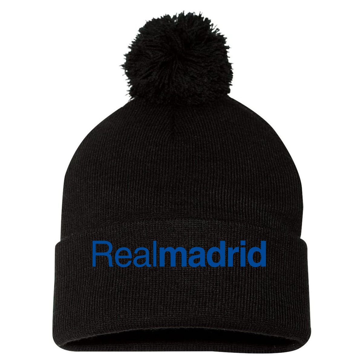 Real Madrid Football Club Text Pom Pom 12in Knit Beanie