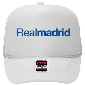 Real Madrid Football Club Text High Crown Mesh Back Trucker Hat