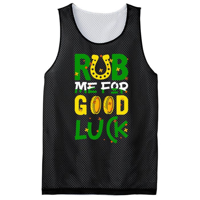 Rub Me For Good Luck Irish quote St. Patricks Day Mesh Reversible Basketball Jersey Tank