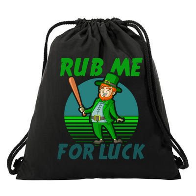 Rub Me For Luck Design St Patricks Baseball Cute Gift Drawstring Bag