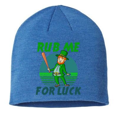 Rub Me For Luck Design St Patricks Baseball Cute Gift Sustainable Beanie