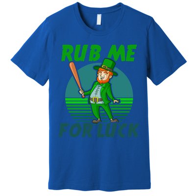 Rub Me For Luck Design St Patricks Baseball Cute Gift Premium T-Shirt