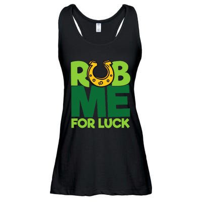 Rub Me For Luck St Patrick's Day Funny Adult Humor Ladies Essential Flowy Tank