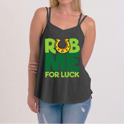 Rub Me For Luck St Patrick's Day Funny Adult Humor Women's Strappy Tank