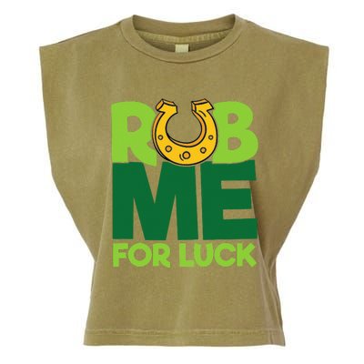 Rub Me For Luck St Patrick's Day Funny Adult Humor Garment-Dyed Women's Muscle Tee