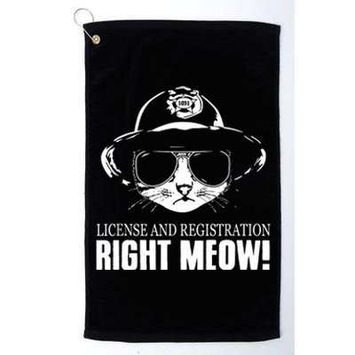 Right Meow Funny Platinum Collection Golf Towel