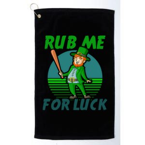 Rub Me For Luck Design St Patricks Baseball Cute Gift Platinum Collection Golf Towel