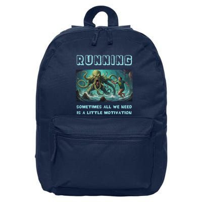 Running Motivation Funny Cthulhu Lovecraft 16 in Basic Backpack