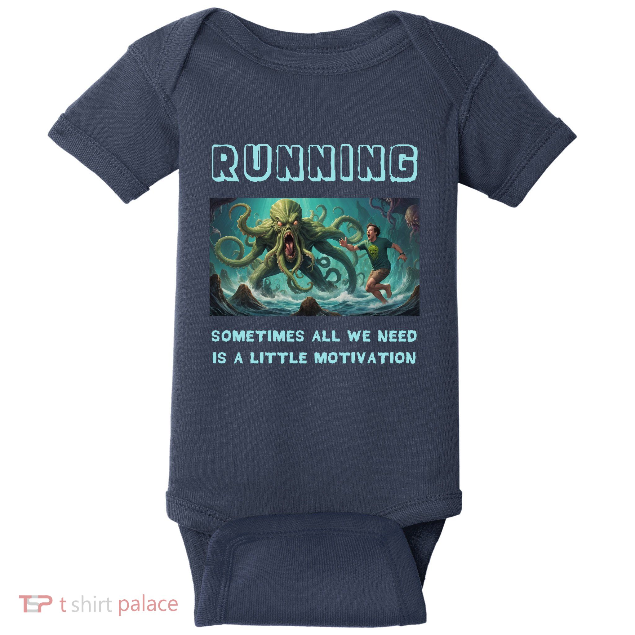 Running Motivation Funny Cthulhu Lovecraft Baby Bodysuit