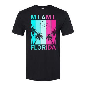 Retro Miami Florida Beach Souvenir Softstyle CVC T-Shirt