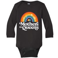 Rainbow Mothers For Queens Support Drag Is Not A Crime Baby Long Sleeve Bodysuit