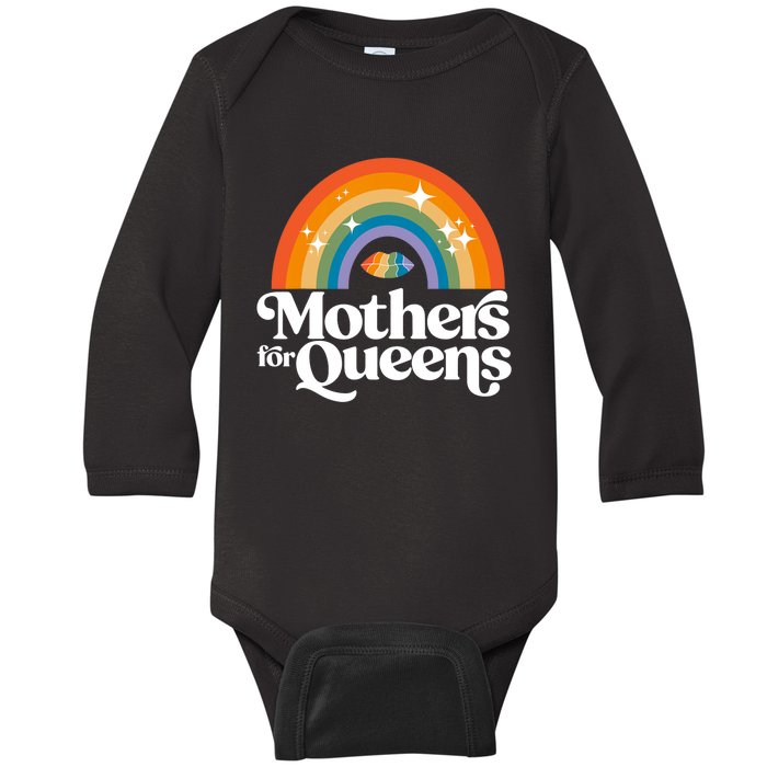 Rainbow Mothers For Queens Support Drag Is Not A Crime Baby Long Sleeve Bodysuit