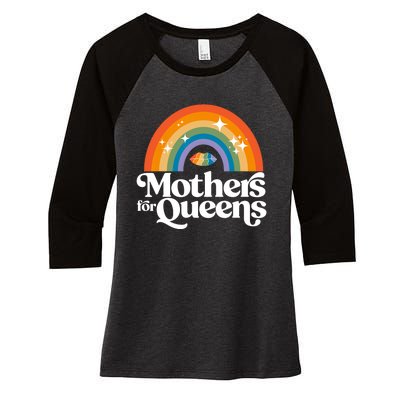 Rainbow Mothers For Queens Support Drag Is Not A Crime Women's Tri-Blend 3/4-Sleeve Raglan Shirt