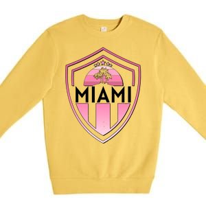 Retro Miami Florida Shield Badge Logo Premium Crewneck Sweatshirt