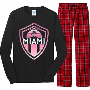 Retro Miami Florida Shield Badge Logo Long Sleeve Pajama Set