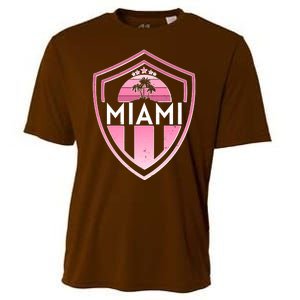 Retro Miami Florida Shield Badge Logo Cooling Performance Crew T-Shirt