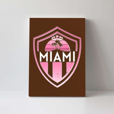 Retro Miami Florida Shield Badge Logo Canvas