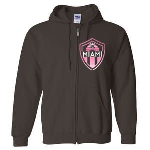 Retro Miami Florida Shield Badge Logo Full Zip Hoodie