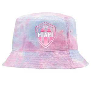 Retro Miami Florida Shield Badge Logo Tie-Dyed Bucket Hat