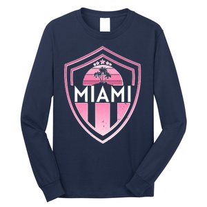 Retro Miami Florida Shield Badge Logo Long Sleeve Shirt