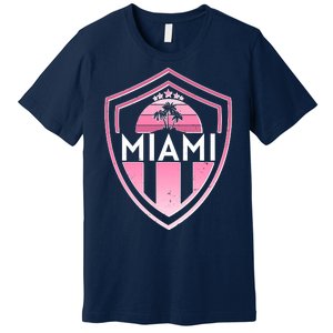 Retro Miami Florida Shield Badge Logo Premium T-Shirt