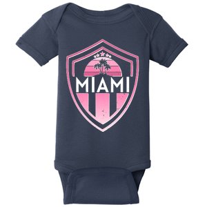 Retro Miami Florida Shield Badge Logo Baby Bodysuit