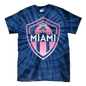 Retro Miami Florida Shield Badge Logo Tie-Dye T-Shirt