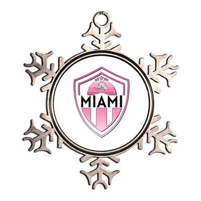 Retro Miami Florida Shield Badge Logo Metallic Star Ornament