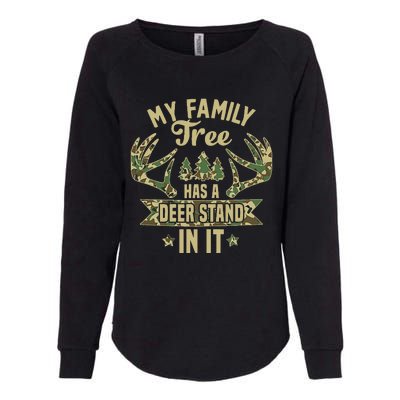 retro My Family Tree Has A Deer Stand In It  Camo Hunting  Womens California Wash Sweatshirt