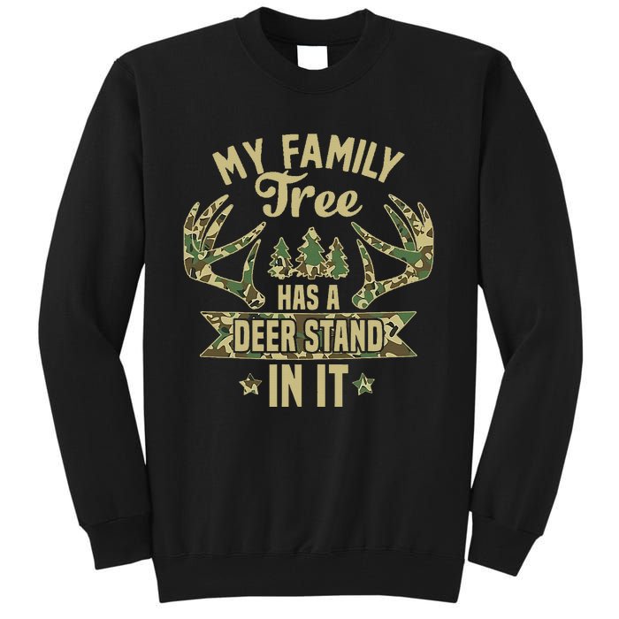 retro My Family Tree Has A Deer Stand In It  Camo Hunting  Tall Sweatshirt